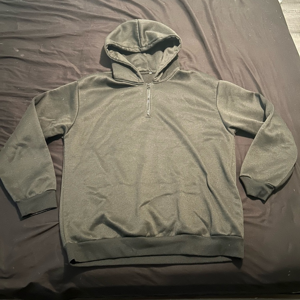 Black Half Zip-Up Hoodie